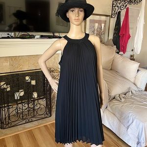 60’s Vintage Sangria Black Pleated Dress